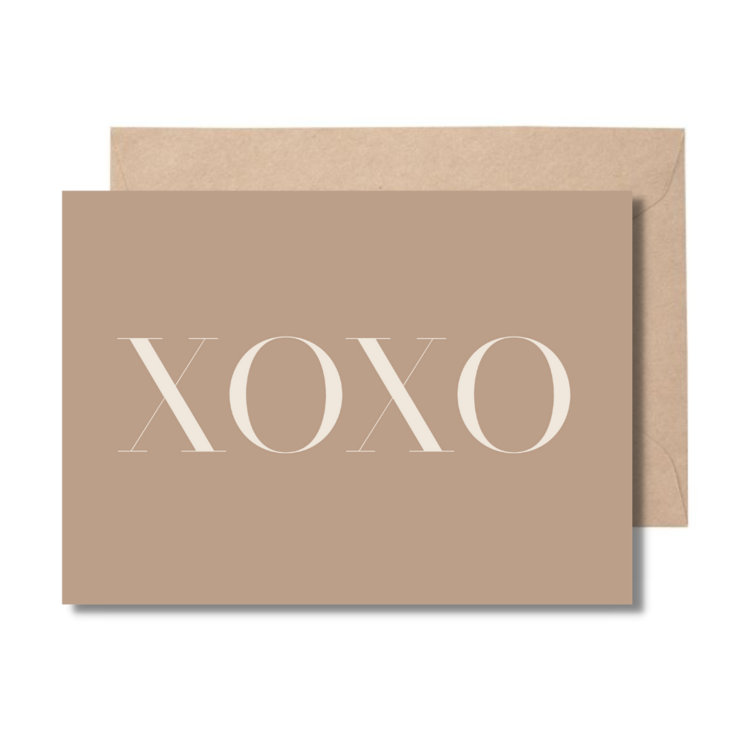 A greeting / birthday card saying xoxo