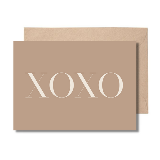 A greeting / birthday card saying xoxo