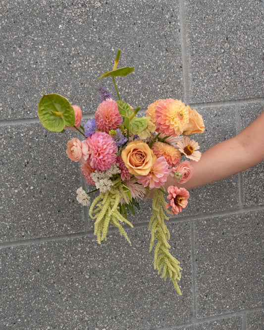 Modern bridal bouquet of flowers for delivery or pickup in Toronto.