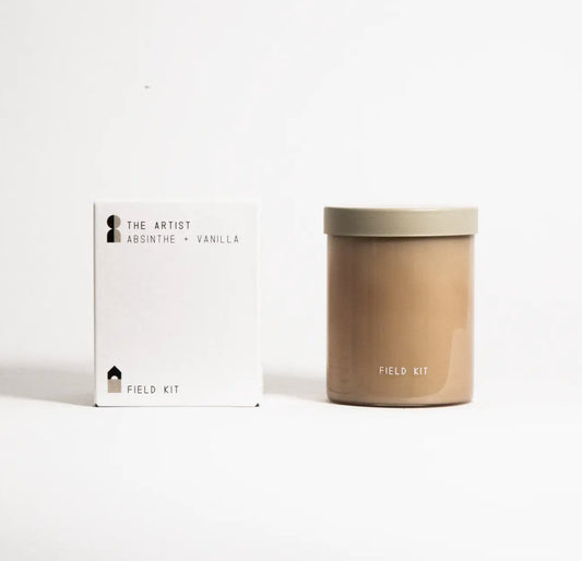 Minimalist Field Kit absinthe vanilla candle and box, Annam Studio Toronto gift selection