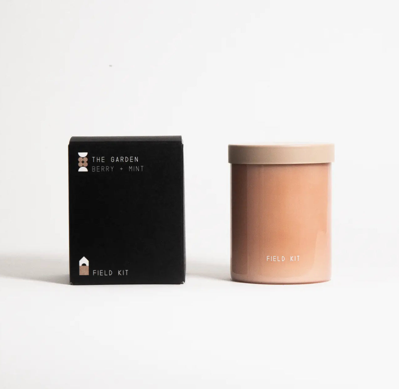 Field Kit berry mint candle and black box on white background, Annam Studio gift
