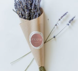 Bouquet of lavender wrapped in brown paper for delivery or pickup in Toronto.